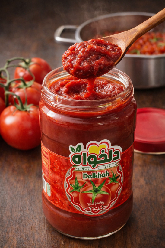 تصویر جانبی رب گوجه فرنگی مرغوب و خوش رنگ و طعم - ایزدپورشاپ